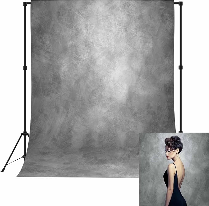 5x7ft Abstract Grey Backdrop for Photography Vintage Gray Photo Backdrop Portrait Photo Studio Prop Background for Photoshoot Photo Parties Video Studio Backdrops Prop by Naykaly