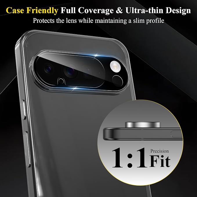 4 Pack Camera Lens Protector for Google Pixel 10 Pro(Not for 10 Pro XL) | 9H Tempered Glass Camera Lens Cover Decoration, Case Friendly, High Definition, Scratch-Resistant - Image 6