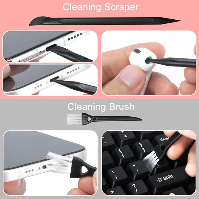walrfid Screen Cleaner Spray and Wipe for Phone, Tablet, Laptop, 2 Pack | Touchscreen Mist Cleaning Kit for Tablet, PC, Computer, Eyeglass, iPhone, iPad, MacBook and Car Screens, Grey and Pink - Image 3