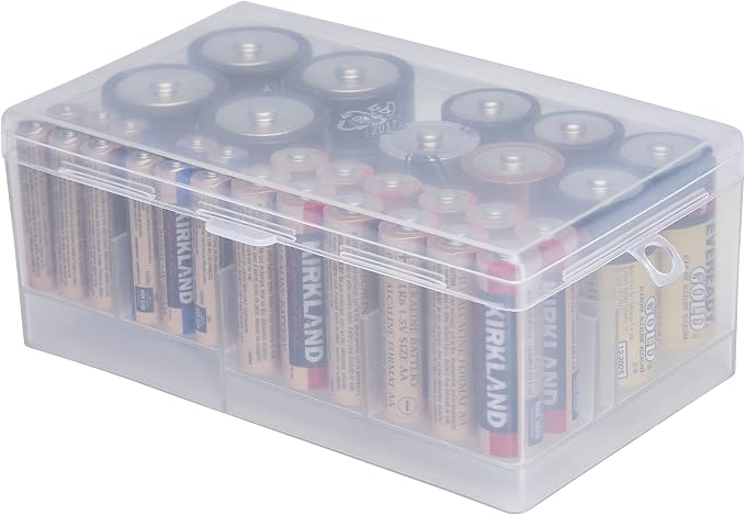 Dial Industries Battery Storage Organizer Case, Holds 12 AAA, 12 AA, 6C, 4D | Keeps loose batteries sorted by size and easy to find, Compact fit for drawers or closets, Great for home or office use - Image 4