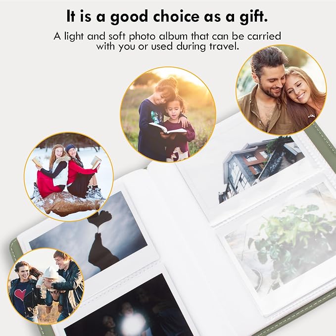 Rieibi Photo Album for Fujifilm Instax Wide210/Wide300/Wide400 Camera, 3.4x4.3 Inch Wide Film 80 Pockets PU Leather Photo Frame for Instax Wide 400 Album, Album for Instax Wide series - Image 4