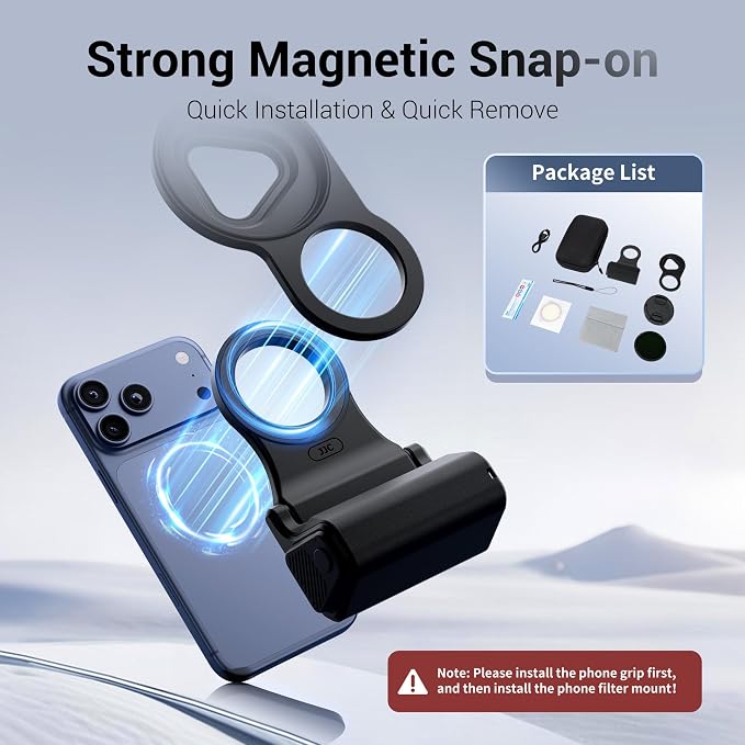 67mm CPL Filter Mount Kit for iPhone 17 Pro Max,with Magnetic Phone Camera Grip & EVA Storage Bag for iPhone 16 15 14 Pro Max Accessories,Circular Polarizer Lens Attachment Adapter Set for Photography - Image 2