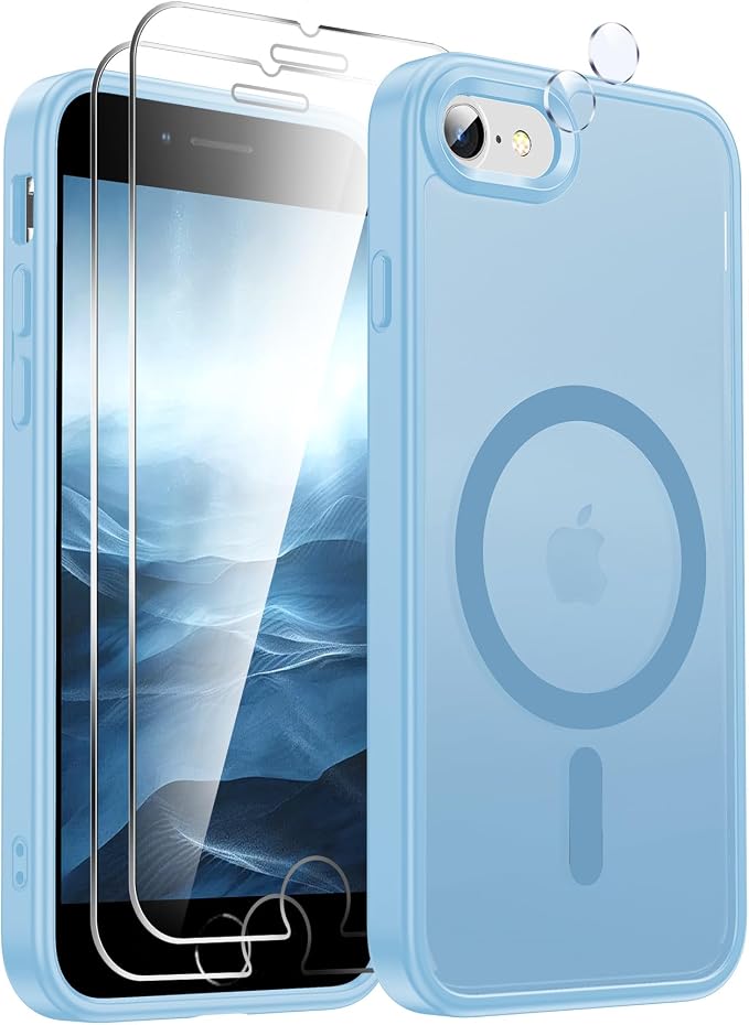LeYi for iPhone SE Case Blue 2022 (3rd Generation)/2020 (2nd) iPhone-8/7 Cases[ Screen Protector X2+ Camera Cover X2] i Phone SE3 SE2 Gen for MagSafe Magnetic Military Grade Protective, Light Blue - Image 7