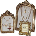 3 Pcs Jewelry Display Stand Organizer, Gold Vintage Ring Holder, Resin Necklace Holder Organizer, Photo Frame Earring Holder, Jewelry Holder for Wedding, Selling, Room Decor by MAYTOPIA