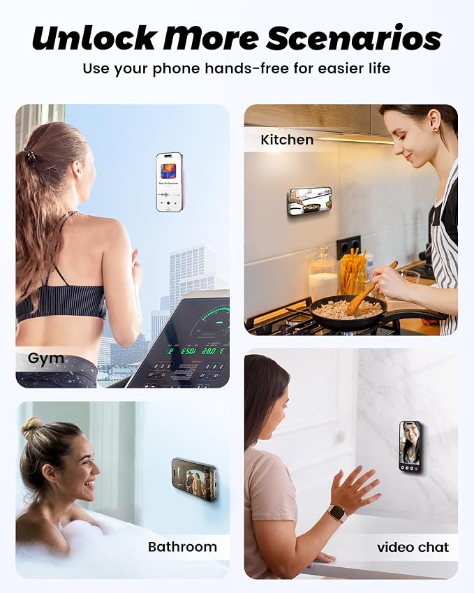 amBand Cute Preppy Stuff Silicone Suction Cup Phone Mount, Detachable Sticky Grip Holder for MagSafe Case, Easy to Use Video Accessories for Yoga/Dance/Call/Fitness, Matcha Green - Image 7