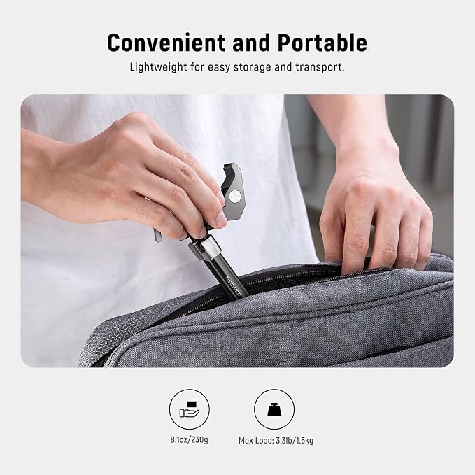NEEWER 9.8"/25cm Adjustable Magic Arm with Super Clamp 1/4" Screws, ST25C | 1/4" & 3/8" Threads, for Flash, LED Light, Microphone, Monitor, Compatible with SmallRig Camera Cage, Max Load 3.3lb/1.5kg - Image 7