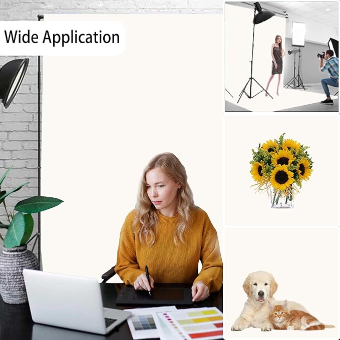 Ivory Photography Backdrop for Photoshoot, Fabric 10x10ft | Versatile Studio Photo Backgrounds, Non Reflective, Easy to Use, for Portraits, Product, Party, Video Creation - Image 2