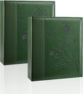 Artmag Photo Album 5x7 2 Packs Clear Pages Pockets Leather Cover Slip Slide in Photo Album Book Each Holds 50 Vertical 5x7 Photos Picture Book for Wedding Family (Dark Green) by Artmag