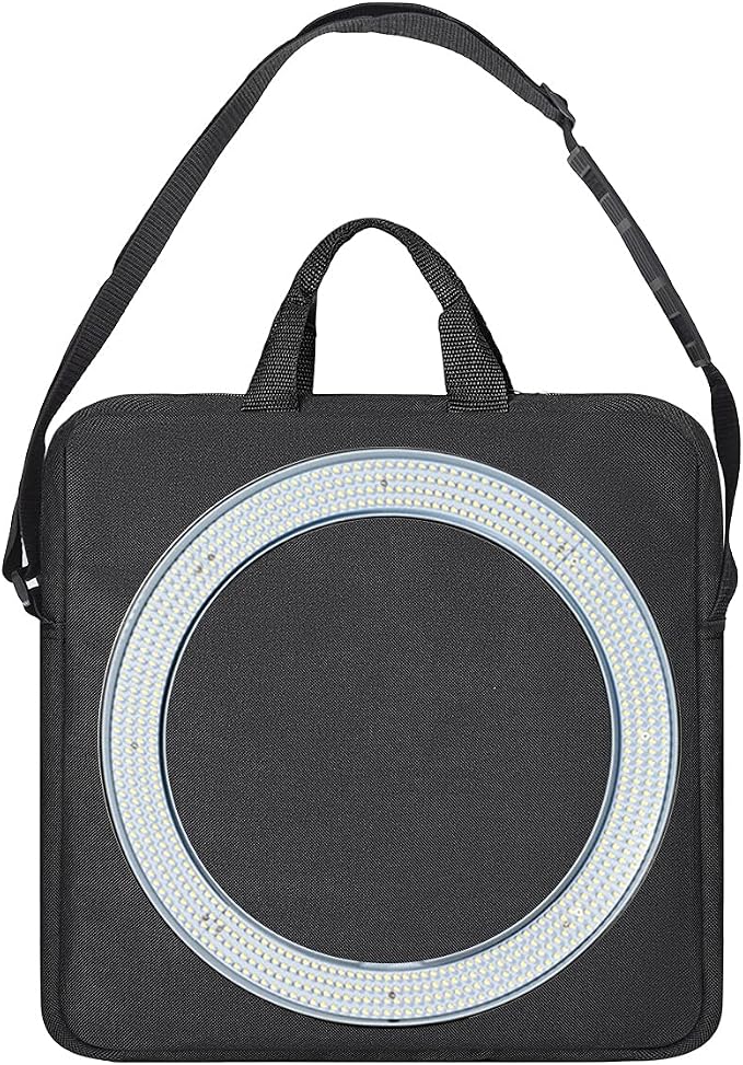 18" Ring Light Photography Carrying Bag, Tripod Stand Protective Case/18 19 Inche Circle Round LED Carrying Case for Neewer EYONMÉ UBeesize Selfie Ring Light-Black - Image 4