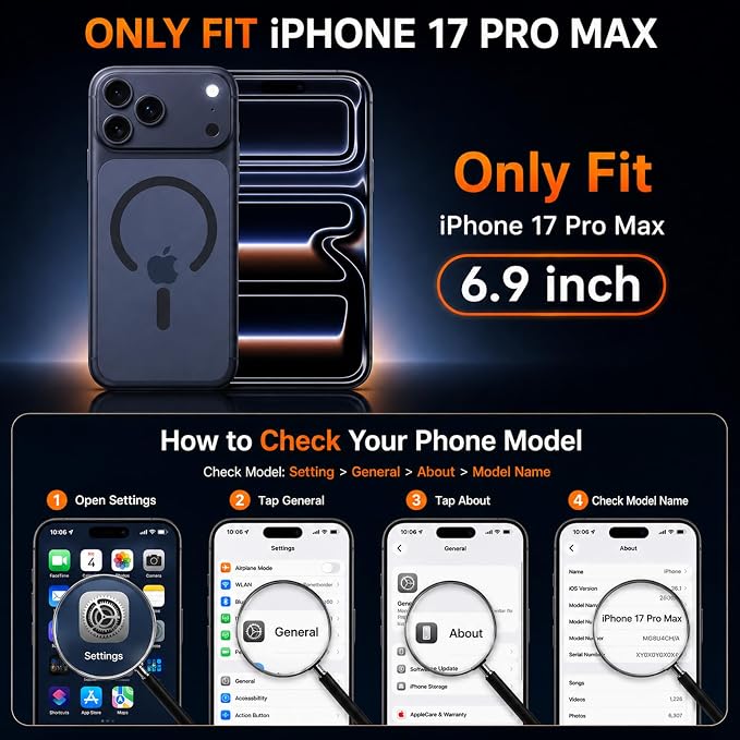 tesha Selfie Light Case for iPhone 17 Pro Max, MagSafe, Camera Detector | 2-Level LED Brightness, IR Hidden Camera Scanner, Drop Protection, Rechargeable Light Up Cover, No APP Needed for Video Vlog - Image 8