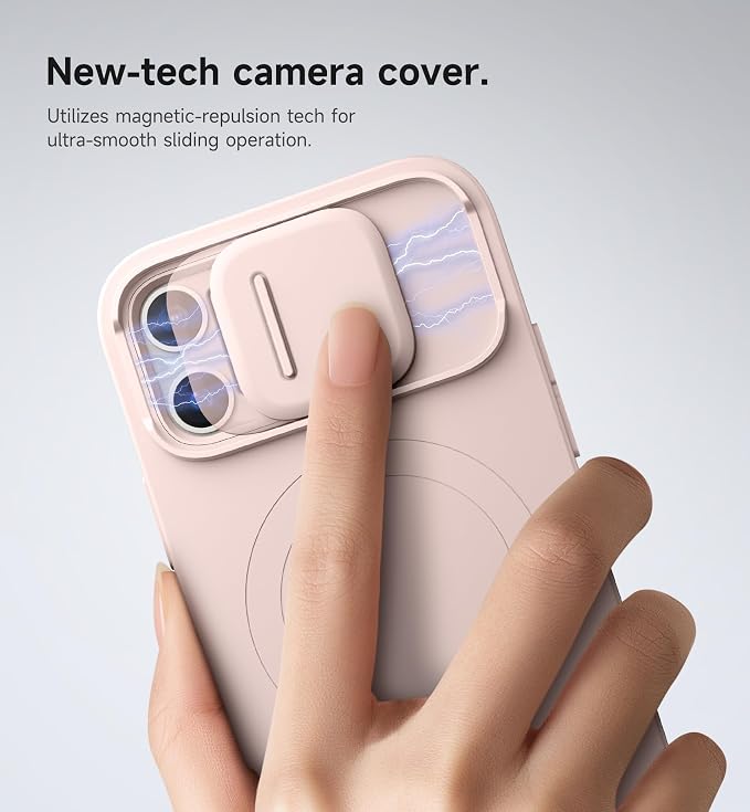 SURITCH for iPhone 12/12 Pro Case with Magnetic Camera Slide Cover and Adjustable Kickstand, Compatible with MagSafe, Shockproof Bumper Case Slim Protective Cover for iPhone 12/12 Pro 6.1 Inch, Pink - Image 4