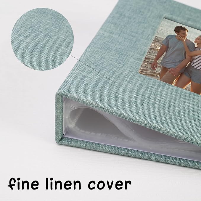 Small Photo Album 5x7 Linen Picture Book, Each Mini 26-Page Album Holds 52 Photos, Art Presentation Folder for Postcards & Picture Storage - Image 3