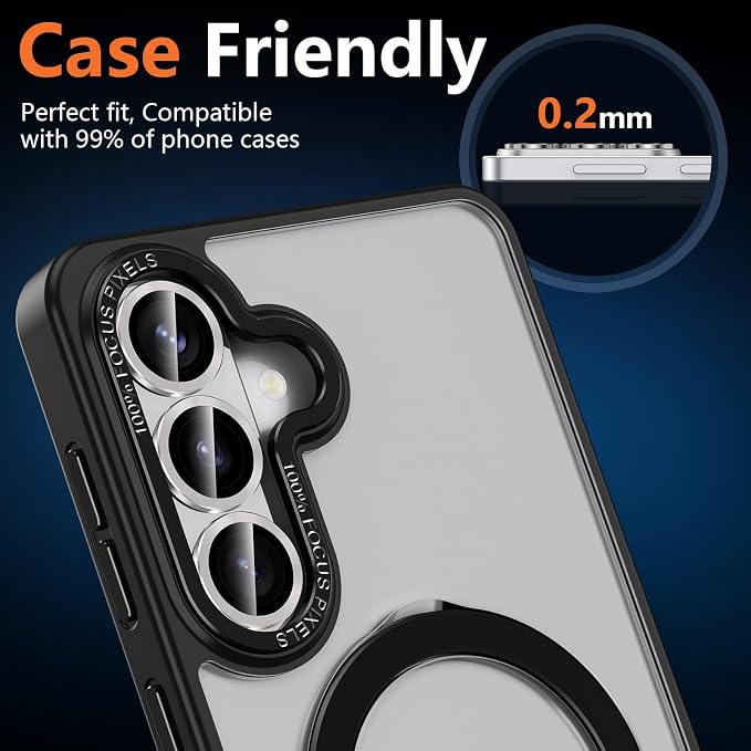for Samsung Galaxy S26 Camera Lens Protector, Individual Metal Ring Tempered Glass Lens Cover, [Strong Adsorption] Scratch Resistant Ultra-Thin HD Clear Lens Cover, 1 Set-Gray - Image 6