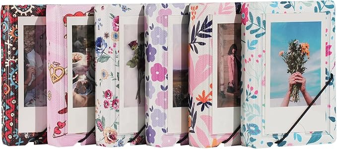 2x3 Instax Mini Photo Album, 28 Pockets. Flat Flowers, 2PK | Portable Wallet Size Album Stores 2x3 inch Instant Photos. Fits Polaroid, Instax Mini, Kodak Mini Prints and Zink. - Image 4