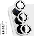 for Samsung Galaxy S26 Plus Camera Lens Protector, Individual Metal Ring Tempered Glass Lens Cover, [Strong Adsorption] Scratch Resistant Ultra-Thin HD Clear Lens Cover, 1 Set-Slivery Diamond by Btscase