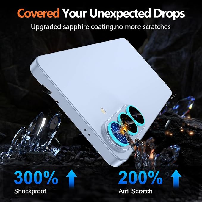 for Samsung Galaxy S26 Plus Camera Lens Protector, Individual Metal Ring Tempered Glass Lens Cover, [Strong Adsorption] Scratch Resistant Ultra-Thin HD Clear Lens Cover, 1 Set-Blue Shine - Image 7