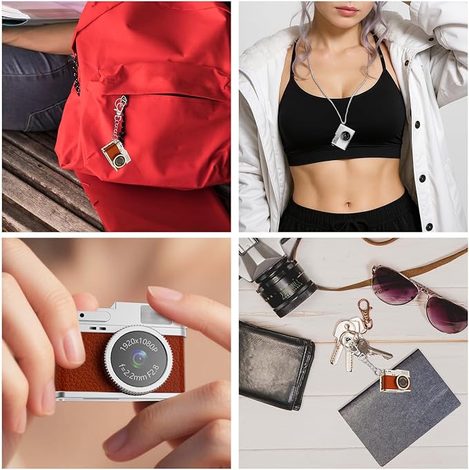 LKT 1080P Mini Keychain Camera with 32GB Card & OTG Adapter, Portable Pocket Digital Camera with Retro Filters & Screen, Tiny HD Camcorder for Phone Transfer, Travel, Kids and Gifts - Image 4