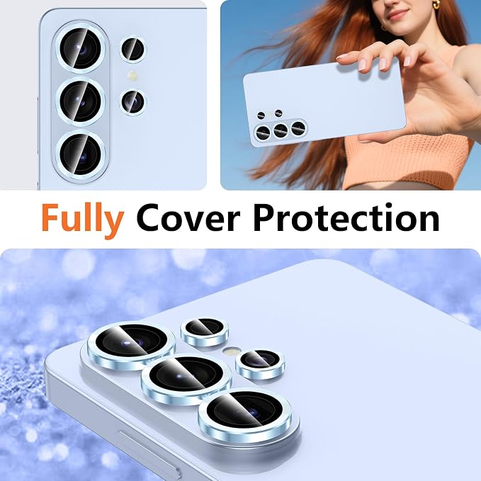 for Samsung Galaxy S26 Ultra Camera Lens Protector, Individual Metal Ring Tempered Glass Lens Cover, [Strong Adsorption] Scratch Resistant Ultra-Thin HD Clear Lens Cover, 1 Set-Blue - Image 8