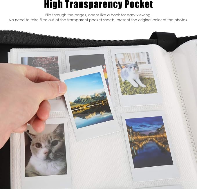 Veicevol 540-Pocket 2x3 Photo Album for Instax Mini and Polaroid, Black | PU Leather Cover Keeps, Fits Instax Mini and Polaroid 2x3 Photos, Protects Travel, Wedding and Family Memories - Image 5