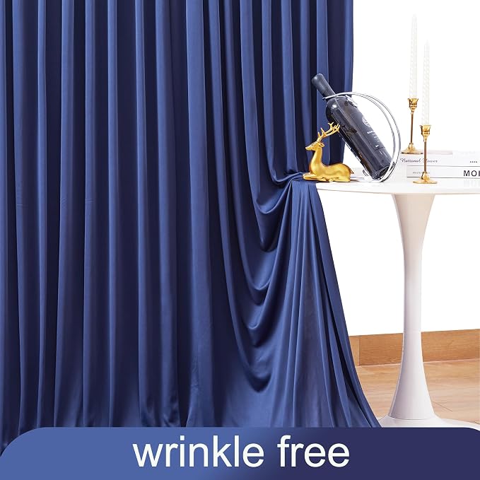 Navy Blue Backdrop Curtain for Parties Wrinkle Free Photo Curtains Backdrop Drapes Fabric Decoration for Wedding Birthday Party Baby Shower 5ft x 7ft,2 Panels - Image 6