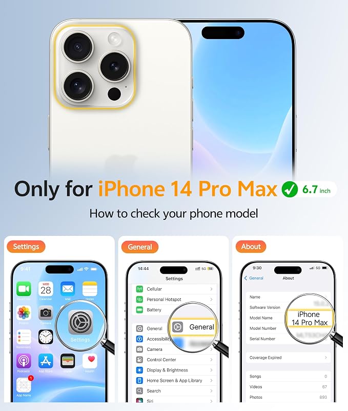 FNTCASE for iPhone 14 Pro Max Case, Fit for Magsafe, Glass Screen Protector | Full Camera Protection, Translucent Matte, 14FT Military Grade Drop Proof, Shockproof Protective Phone Cover, Light Blue - Image 2