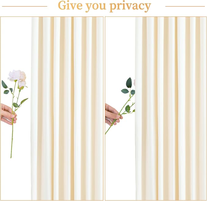 4 Panels Champagne Backdrop Curtain for Parties Wedding Baby Shower Wrinkle Free Photo Curtains Backdrop Drapes Fabric Decoration for Bridal Shower 20ft(W) x 10ft(H) - Image 7