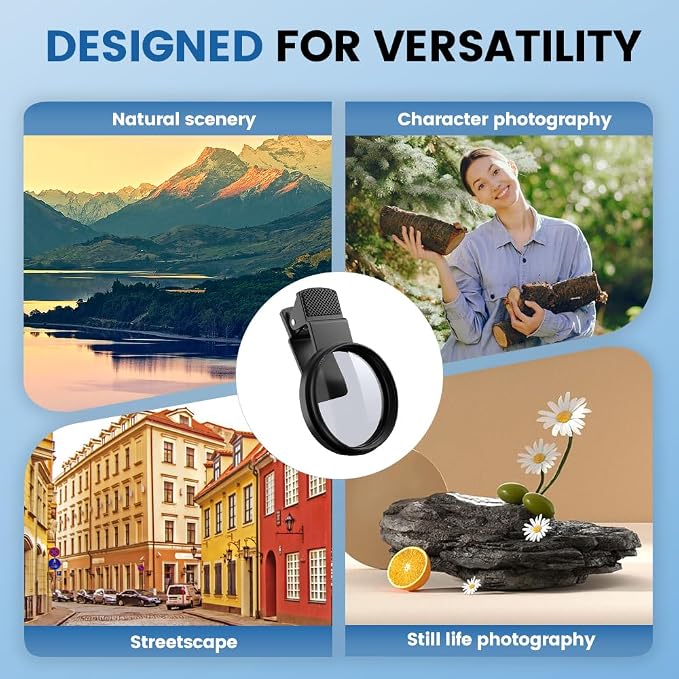 52mm Clip on CPL Phone Camera Lens Filter Kit, 2026 New Phone Filter, Portable Adjustable Polarizing Lens for Smartphone (1 Kit) - Image 7