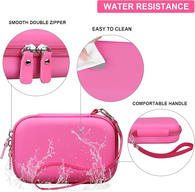 Hard Carrying Case for Kodak x Barbie Instant Smartphone Barbie Photo Printer, Zipper Mesh Pocket for USB Cable, Photo Paper, Pink - Image 2