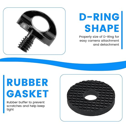 1/4" Camera Neck Strap Screw Holder, SDTC Tech 2 Pack 1/4-20 Thread Camera Screws with Rubber Washer for Quick Install/Release Wrist Strap Sling | 2 Pack 1/4-20 Thread Camera Screws with Rubber Washer for Quick Install/Release Wrist Strap Sling - Image 3
