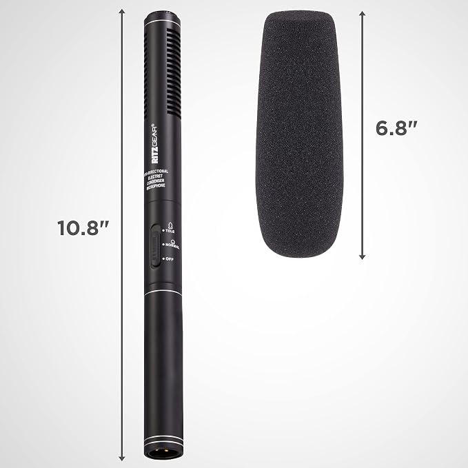 Professional Video & Broadcast Microphone | 10.8" Unidirectional Condenser Shotgun Mic for Indoor & Outdoor Film, Interview & Studio Recording for Camcorders and DSLR Camera - Black - Image 3