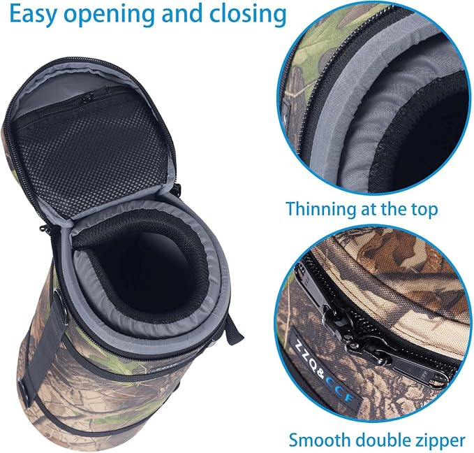 ZZQ&CCF Camera Lens Pouch Bag for Canon RF 200-800mm F6.3-9, Large Thick Lens Carry Bag, Water Resistant Protective Camera Lens Pouch for Super-telephoto Zoom #UCP - Image 3
