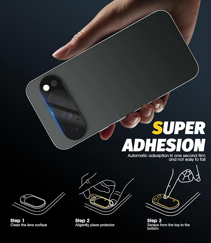 Orzero (5 Pack Camera Lens Protector for Google Pixel 9 Pro XL, Protector de Cámera Tempered Glass 9H Precise Camera Cutouts Anti-Scratch Does Not Affect Night Shots and Flash - Image 7