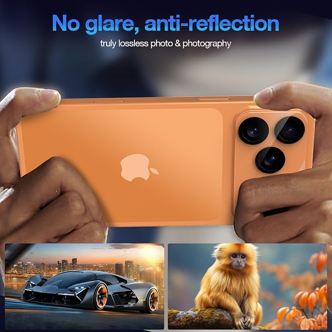WHPXJY 2025 New Upgrade for 3 pack iPhone 17 Pro Camera Lens Protector-Tempered Glass Cover, 9H+ Shatterproof/Anti-scratch/Maintains Original Clarity/Easy to Install - Image 4