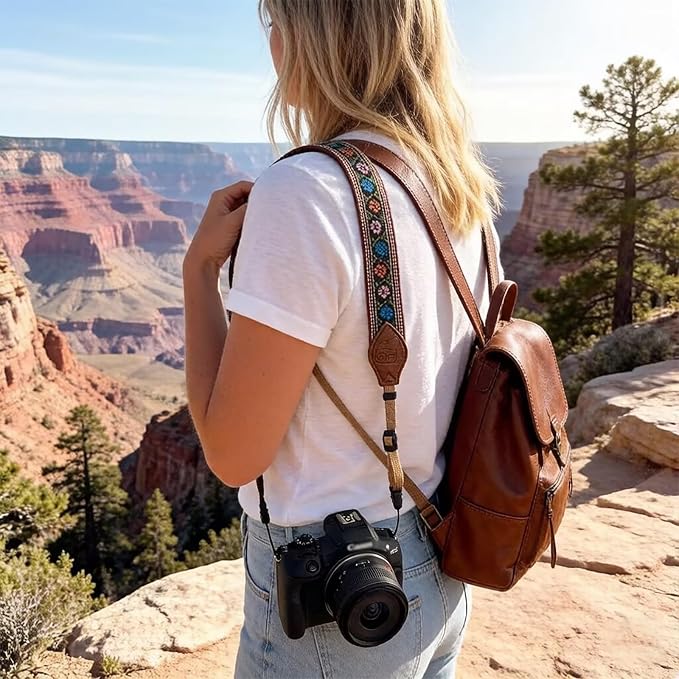Camera Straps for Photographers, 1.5" Leather Camera Neck Strap, Quick Release Shoulder Camera Strap for All Cameras - Image 4