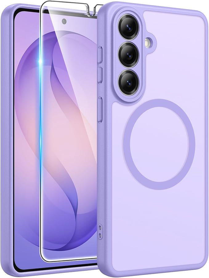 FNTCASE for Samsung Galaxy S26 Plus Case, Fit for Magsafe, Screen Protector | Full Camera Protection, Translucent Matte, 14FT Military Grade Drop Proof, Shockproof Protective Phone Cover, Light Purple by FNTCASE