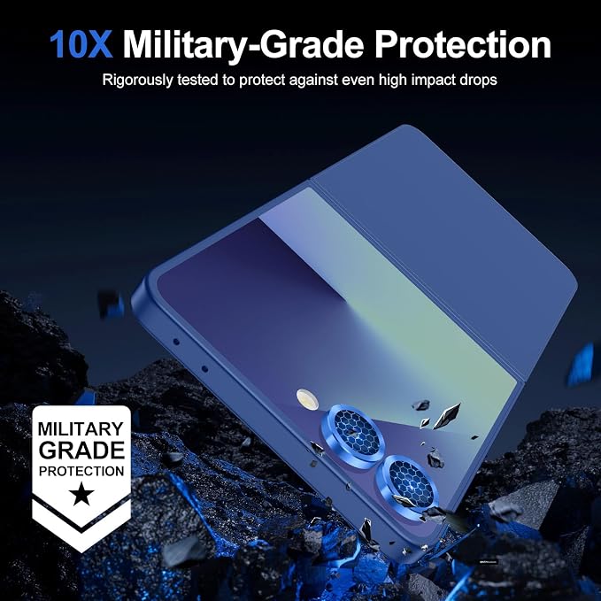 for Samsung Galaxy Z Flip 7 Camera Lens Protector, Individual Metal Ring Tempered Glass Lens Cover, [Strong Adsorption] Scratch Resistant Ultra-Thin HD Clear Lens Cover, 1 Set-Titanium Blue - Image 5