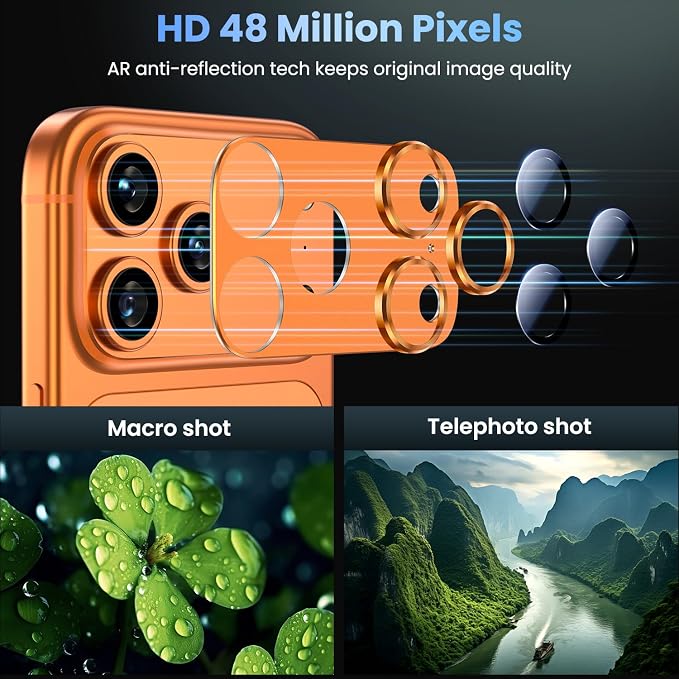 Uyiton for iPhone 17 Pro Max Camera Lens Protector, Metal Frame Glass Cover | Not Easy to Break, Strong Adsorption, Case-Friendly, Metal 9H Sapphire Glass Rear Camera Screen Cover, Natural Titanium - Image 3