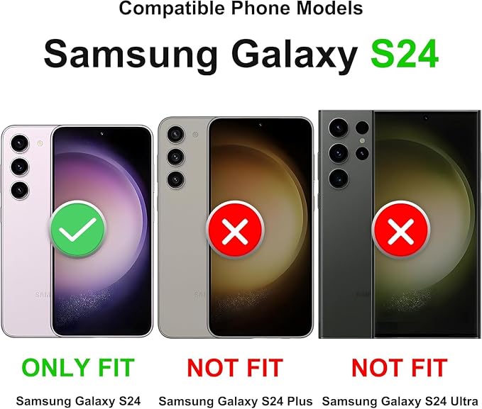 Gritup for Phone Case Samsung S24 Plus: S24+ Plus Case with 2*Screen Protector | Magnetic Stand & Slide Camera Cover | Shock Proof Military-Grade Funda para S24 Plus Cover -Green+Pink - Image 2