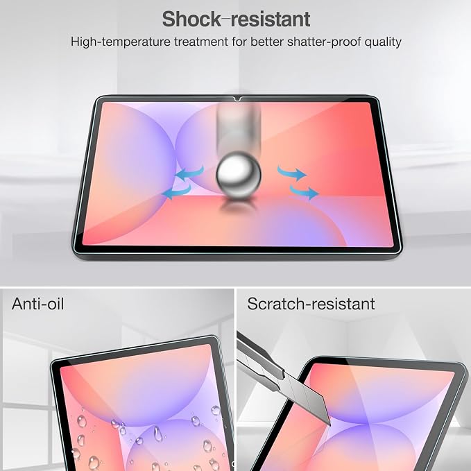 ProCase 1 Pack Screen + 3 Camera Lens Protector for Galaxy Tab S9/10 FE | for Galaxy Tab S10 Lite 5G 10.9"/Tab S10 FE 2025 / Tab S9 FE G WiFi 2023, Tempered Glass Film Guard Compatible with S Pen - Image 7