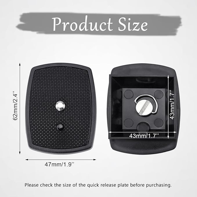 BlingKingdom 43 mm Camera Tripod Quick Release Plate for Tripod Mount | Tripod Quick Release Plate with 1/4 in Screw, Non-slip Design, Easy to Install and Carry - Image 3