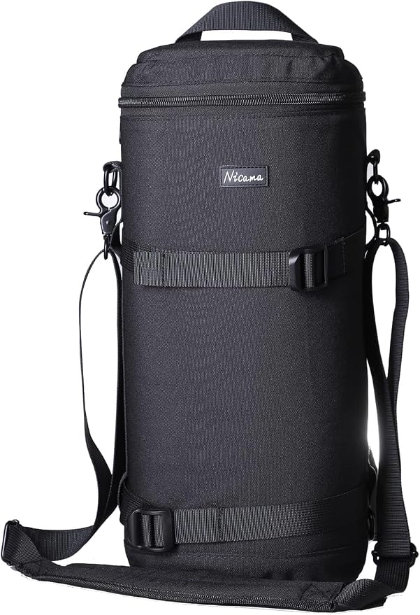 LB2 Deluxe Water-Resistant Camera Lens Pouch Case for Canon 800mm 100-400 28-300 Nikon 200-500mm 80-200 80-400 300 Sigma 150-500mm 150-600 Tamron150-600mm 70-200mm & More, Lens Protective Bag by Nicama