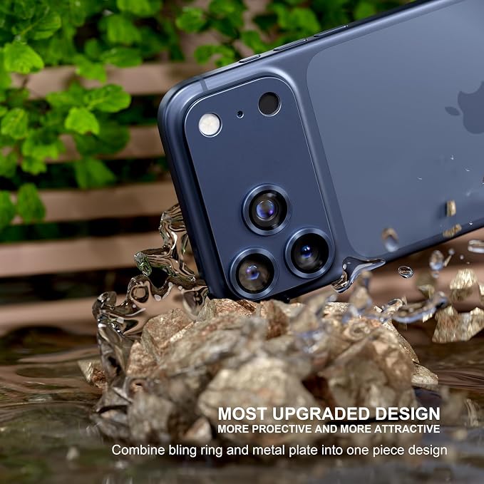 for iPhone 17 Pro Max Camera Lens Protector, Deep Blue | [Military Grade Shatterproof] [Strong Adsorption] [Case Friendly] Matte Metal Tempered Glass Camera Screen Cover Accessories - Image 2