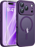 FNTCASE for iPhone 17 Pro Max Case, Fit for Magsafe, Screen Protector | Full Camera Protection, Translucent Matte, 14FT Military Grade Drop Proof, Shockproof Protective Phone Cover, Purple by FNTCASE