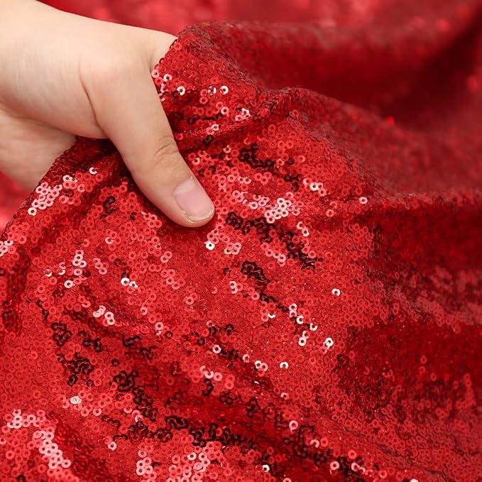 Poise3EHome 6FT x 8FT Red Sequin Photography Backdrop Curtain for Christmas Party Decoration - Image 6