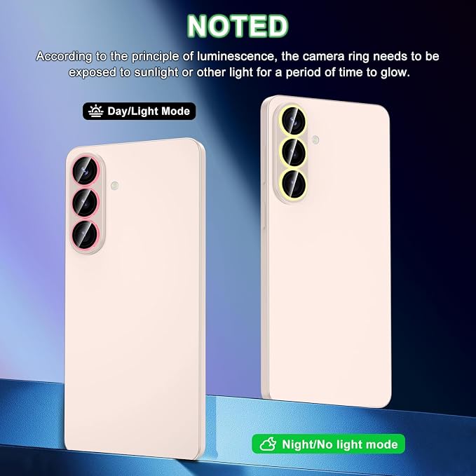 for Samsung Galaxy S26 Plus Camera Lens Protector, Individual Metal Ring Tempered Glass Lens Cover, [Strong Adsorption] Scratch Resistant Ultra-Thin HD Clear Lens Cover, 1 Set-Pink Shine - Image 2