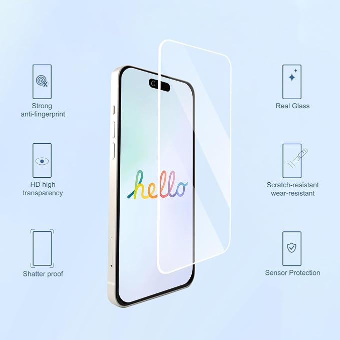 Ailun 3 Pack Screen Protector for iPhone Air, Tempered Glass | 6.5 Inch, Installation Frame, Tempered Glass, Sensor Protection, Dynamic Island Compatible, Case Friendly - Image 2