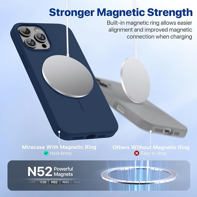 Miracase Silicone for iPhone 12 Pro Max Case, Dark Blue | Soft Anti-Scratch Microfiber Lining, Premium Silicone Cover Shockproof Drop Protection Phone Case for 12 Pro Max - Image 7