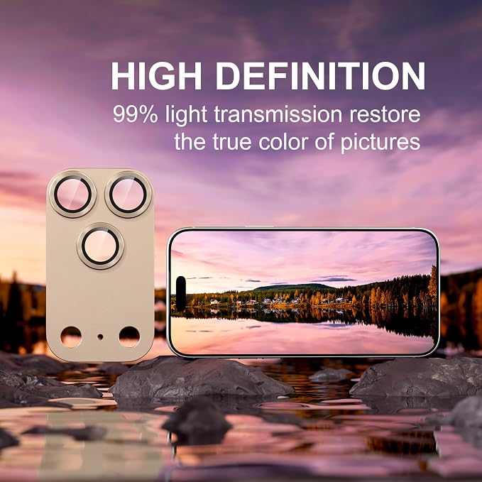for iPhone 17 Pro Camera Lens Protector, Gray | [Military Grade Shatterproof] [Strong Adsorption] [Case Friendly] Matte Metal Tempered Glass Camera Screen Cover Accessories - Image 5