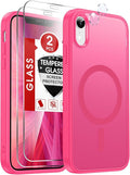 LeYi for iPhone-XR Cases Pink with Screen Protector X2 + Camera Cover X2:[ MagSafe Compatible] Magnetic Slim Cases for i Phone 10 iphoneXR Military Grade Protective Girls Funda para 10XR, Hot Pink by LeYi