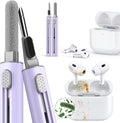 Inesore for AirPod Cleaning Kit, for Phone Earbuds Electronics (Purple) | Metal Tip, High-Density Soft Brush, Flocked Sponge Tip, 3 in 1 Design, Compact & Lightweight, Easy Operation, Easy to Carry by Inesore
